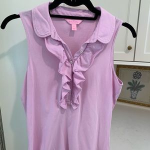 Lilly Pulitzer ruffle sleeveless polo lavender